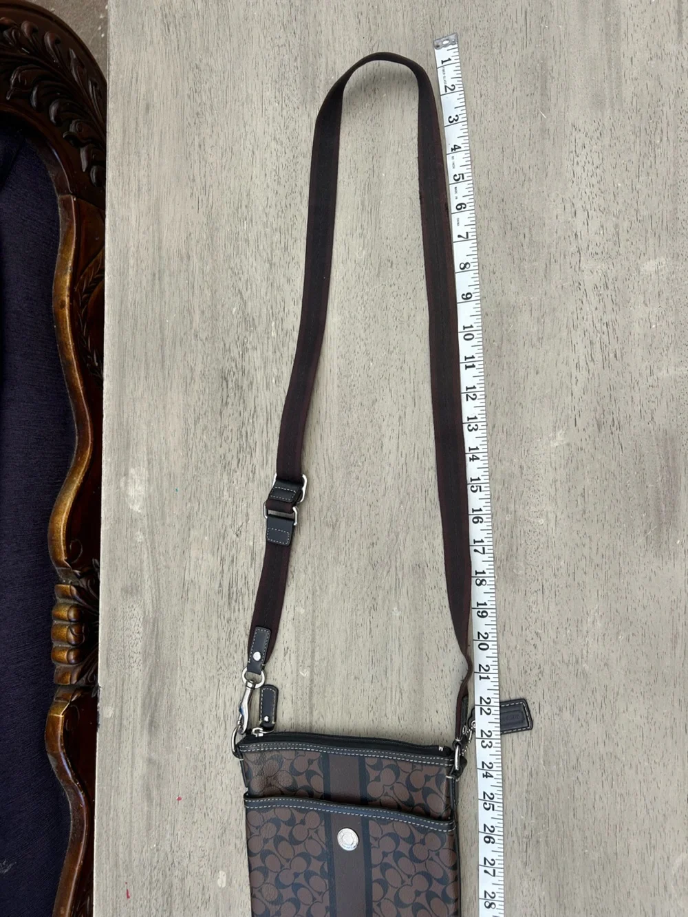 Coach Signature Heritage Stripe North South Swingpack‎ Crossbody w/ Dust Bag